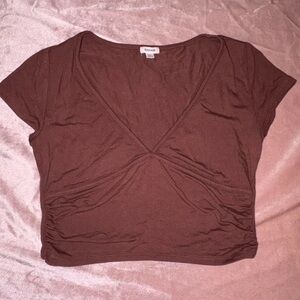 Garage brand size small crop top brown with v neck #garage super soft material